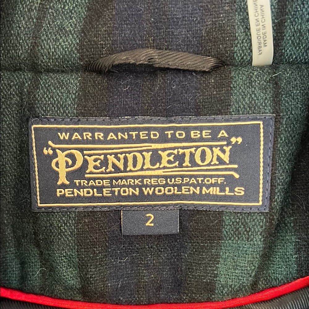 Pendleton Blue and Green Plaid Trench Coat size 2 - Picture 2 of 15